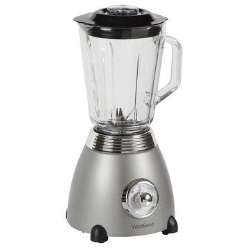 West Bend Blender Retro-Styled 3 Speeds with 48 oz Glass Blending Jar and Stain