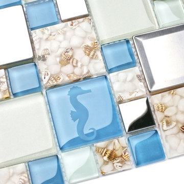 Marine Animals Beach Style Inner Conch Kitchen Bath