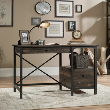 Pemberly Row Writing Desk in Carbon Oak and Black