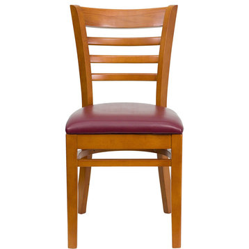 Flash Furniture Hercules Series Ladder Back Wooden Chair, Cherry/Burgundy