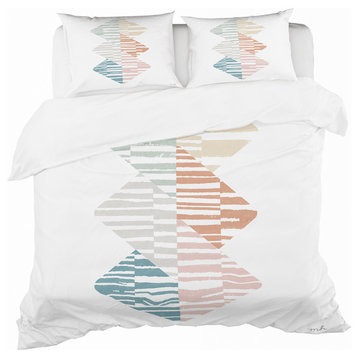 Watercolor Triangle Ii Duvet Cover Set, Twin