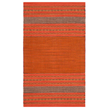 Safavieh Montauk Collection MTK214 Rug, Orange/Red, 3' X 5'