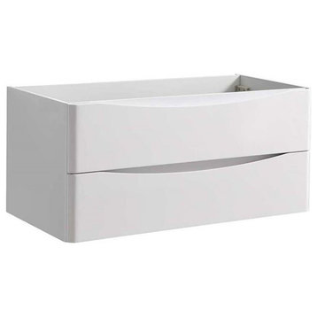 Fresca Tuscany 40" Wall Hung Modern Wood Bathroom Cabinet in Glossy White