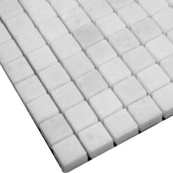 Statuary Crystal Marble Italian White Statuario 5/8x5/8 Mosaic Tile Polished - Home Accessories & Decor