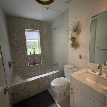 Custom Built Tiled Tub: Bathroom Remodel