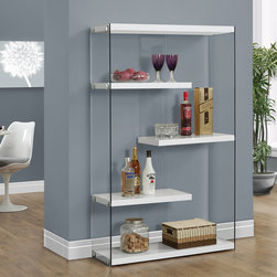 Vegas Wide Open Concept Bookcases | White | modGSI - Bookcases
