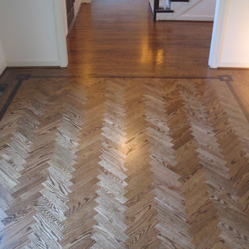 Herringbone with Walnut Border
