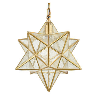 Brass Golden Moravian Star Pendant Light Star Glass Lights, 16 ...