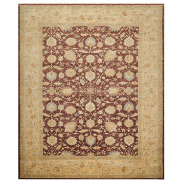 09'01''x11'11'' Brown Caramel Hand Knotted Persian Wool Rug