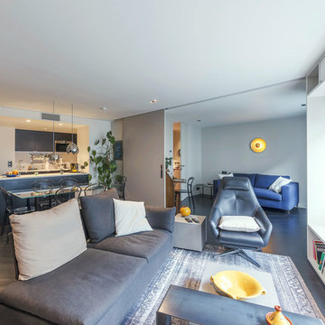 Salon contemporain dans le 14ème à Paris - 85 m2