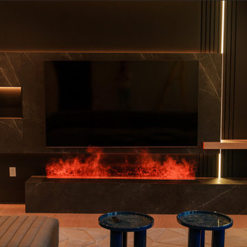 The Hideout: Modern Basement Media Room
