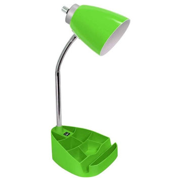 Organizer Desk Lamp With Ipad Tablet Stand Book Holder and Usb Port, Green