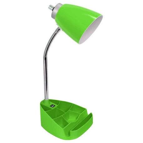 Organizer Desk Lamp With Ipad Tablet Stand Book Holder and Usb Port, Green