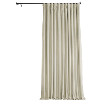 Heritage Plush Velvet Extrawide Curtain Single Panel, Au Lait Creme, 100"w X 84"l
