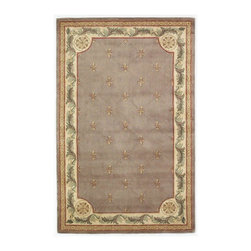 Kas Rugs - Antique Fleur-De-Lis Taupe (Brown) 7 ft. 9 in. x 9 ft. 6 in. Area Rug - Rugs