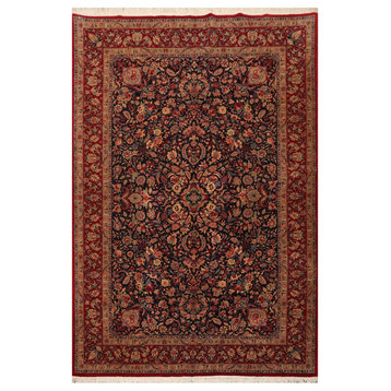 5'11''x9'Hand Knotted Wool 300 KPSI Sarouk Oriental Area Rug Red Color