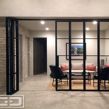 Panoramic Accordion :Patio Doors in a Bronze Metal Frame & Insulated Glass Panes
