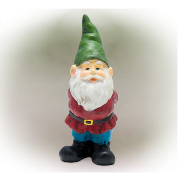 Bearded Garden Gnome Statue with Green Hat