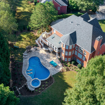 Basement With Exterior Pool & Porch Renovation