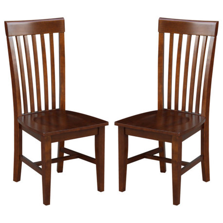 Set of Two Tall Mission Chairs, Espresso