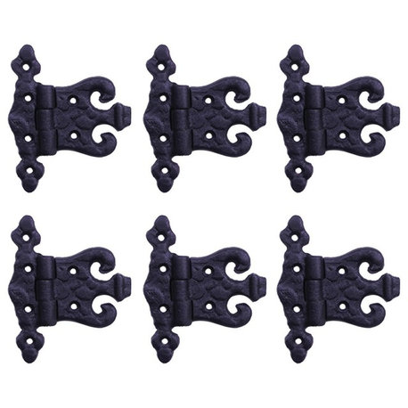 Cabinet Hinge Black Iron Rustproof Finish Set of 6
