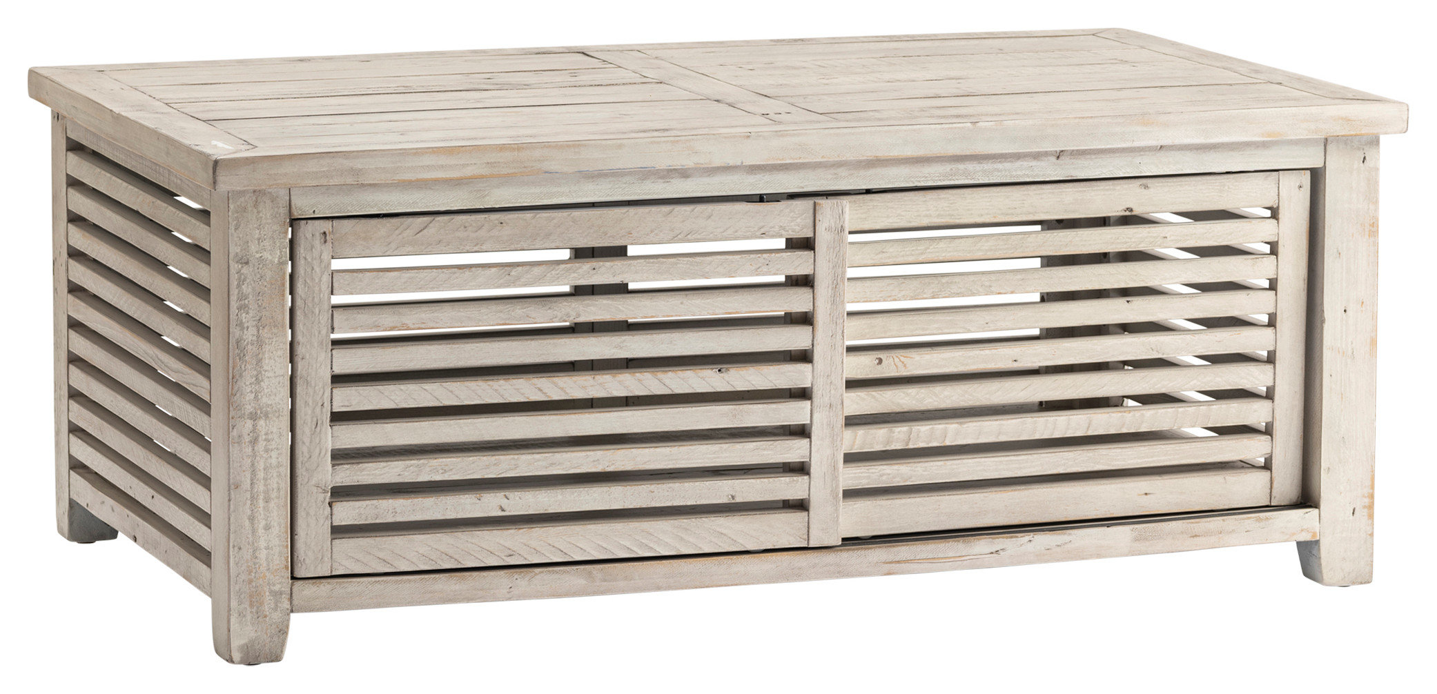 Cvfvr8127 Recycled 2 Sliding Door Slated Rectangle Cocktail Table ...