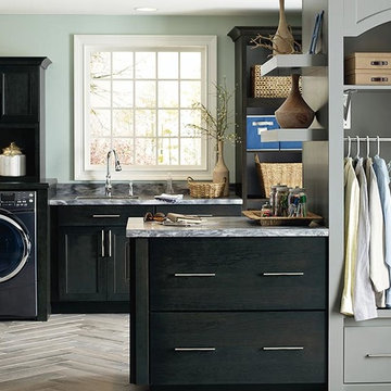 Dark Gray Laundry Cabinets