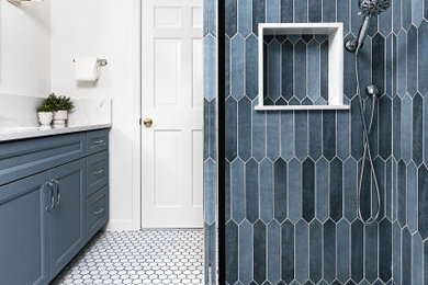Inspiration for a small transitional master bathroom remodel in Boston