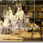 Picture-Tiles.com - Lawrence Alma-Tadema Historical Painting Ceramic Tile Mural #80, 72"x36" - Mural Title: Bacchanale