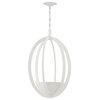 Eclipse 2-Light Contemporary White Oval Chandelier