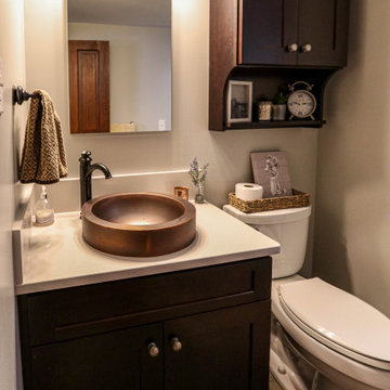 Century Home Bathroom with Vessel Sink and Tiled Shower ~ Seville, OH