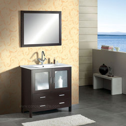 35.5" Single Bathroom Vanity Set in Espresso AG-AM015 - Bathroom Vanities And Sink Consoles