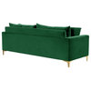 Naomi Velvet Upholstered Sofa, Green