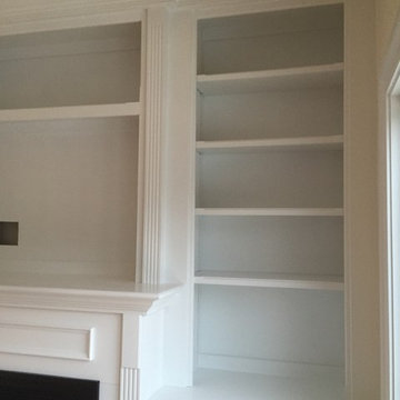 Fireplace library entertainment center built-in