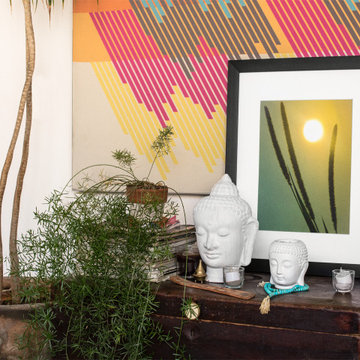 Silhouettes in Sunset Botanical Nature Photograph Wall Art Print
