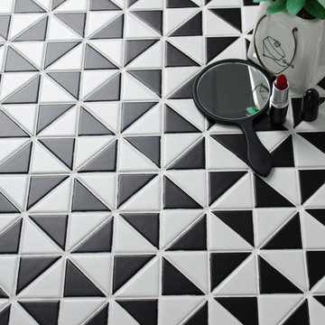 Triangular Windmill Pattern Porcelain Mosaic Tile, Flooring design