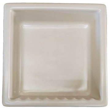 Porcelain Square Recess Shelf Niche Shampoo Soap Bathroom Shower, Almond Bone Ma