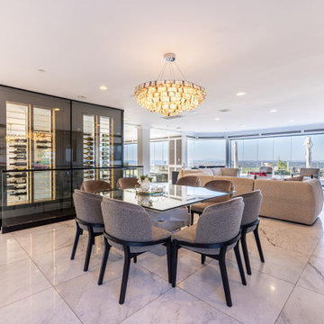 Custom Staircase Glass Wine Cellar & Display Cabinet in Newport Beach