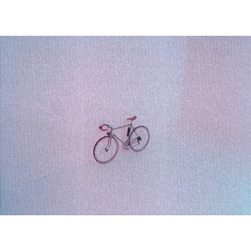 Bike On A Pink Background Area Rug, 5'0"x7'0"