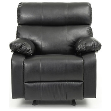 Manny Black Faux Leather Upholstery Reclining Chair