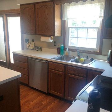 White and Green Kitchen and Coffee Bar