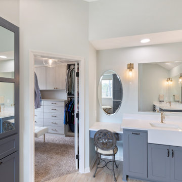 Contemporary Farmhouse Primary Bath + Closet Remodel Olathe, KS
