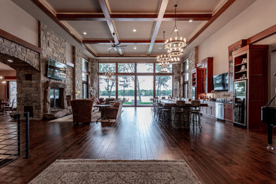 Large minimalist living room photo in Other
