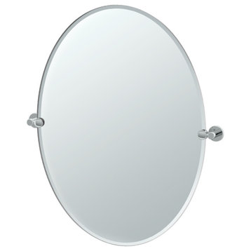 Channel 32" Frameless Oval Mirror, Chrome