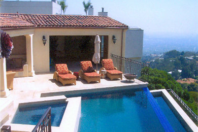 Inspiration for a mediterranean pool remodel in Los Angeles