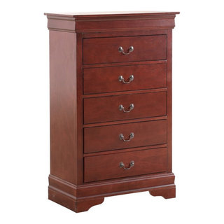 Louis Phillipe 4 Drawer Chest (Cherry) by Glory Furniture