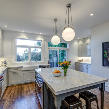 Transitional Painted Kitchen - Designed By CJ Lowenthal