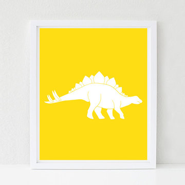 Dinosaur Nursery Art, Stegosaurus, Kids Bedroom