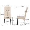 GDF Studio Darby Tall Back Linen Dining Chairs, Set of 2