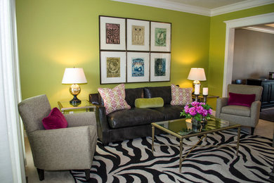 Example of a transitional living room design in Other